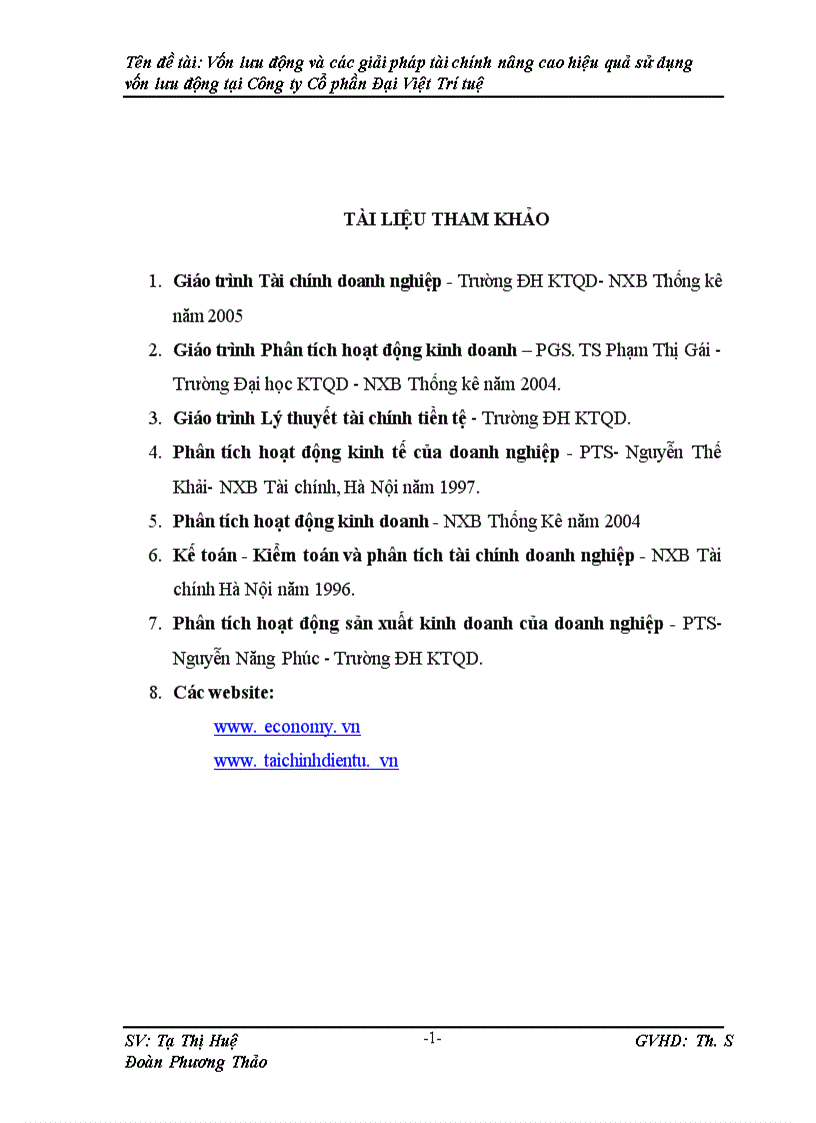 image for page Vốn lưu động và các giải pháp Tài chính nâng cao hiệu quả sử dụng vốn lưu động tại Công ty Cố phần Đại Việt Trí Tuệ 1