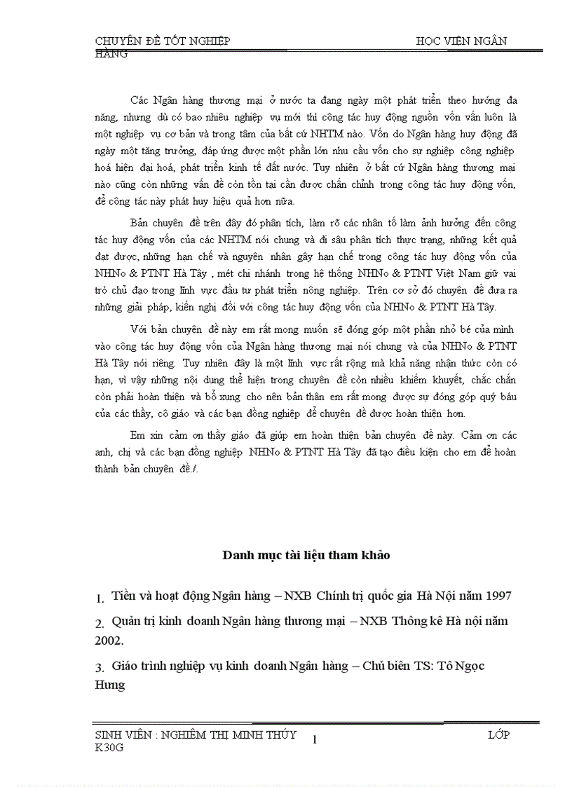 image for page Một số giải pháp nhằm nâng cao hiệu quả công tác huy động vốn tại Ngân hàng Nông nghiệp và phát triển nông thôn tỉnh Hà Tây 1