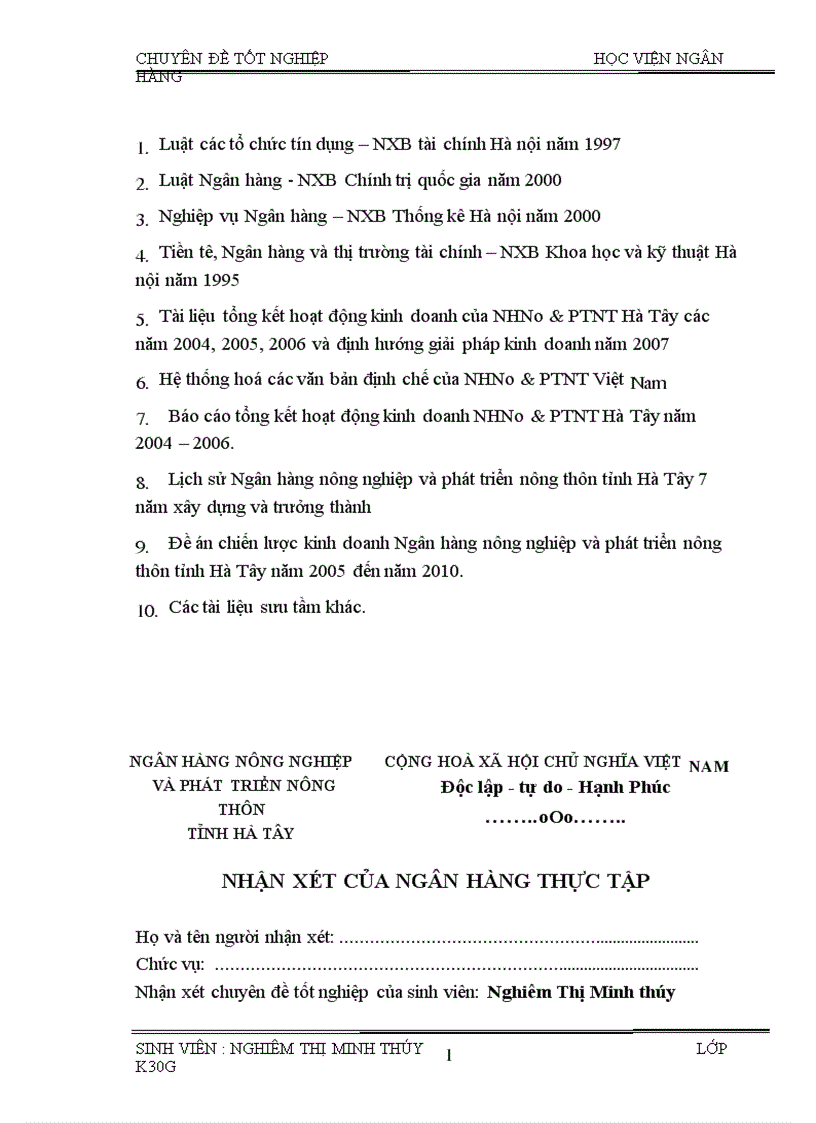 image for page Một số giải pháp nhằm nâng cao hiệu quả công tác huy động vốn tại Ngân hàng Nông nghiệp và phát triển nông thôn tỉnh Hà Tây 1