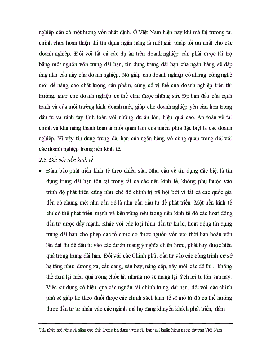 image for page Giải pháp nhằm nâng cao chất lượng tín dụng trung dài hạn tại Ngân hàng Ngoại thương Việt Nam 1