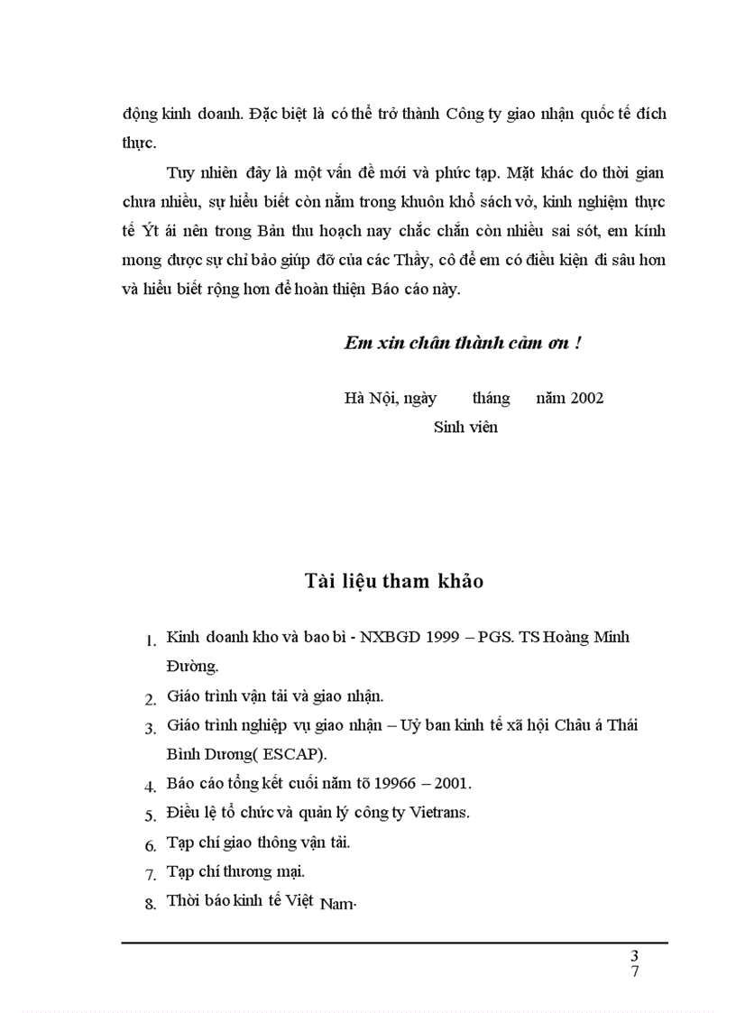 image for page Thực trạng của dịch vụ giao nhận kho vận và một số biện pháp phát triển ở Công ty Vietrans Hà Nội