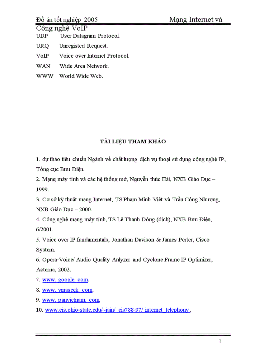 image for page 2005 Mạng Internet và Công nghệ VoIP