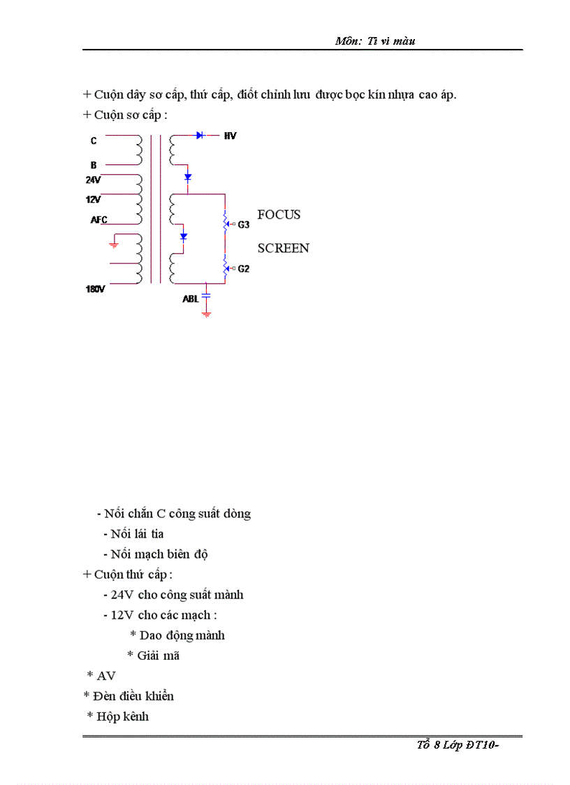 image for page Chức năng và số liệu đo được tại các vị trí trong các khối của sơ đồ máy DAEWOO CHASSISC