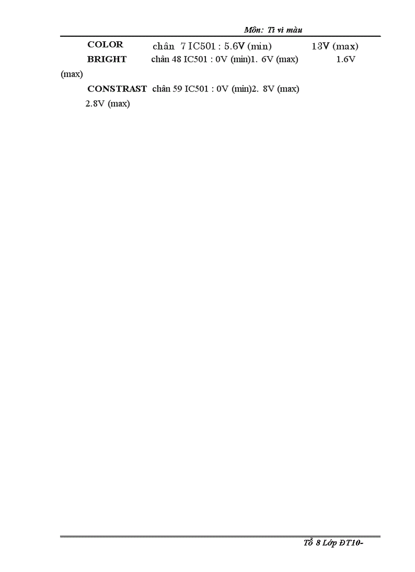 image for page Chức năng và số liệu đo được tại các vị trí trong các khối của sơ đồ máy DAEWOO CHASSISC