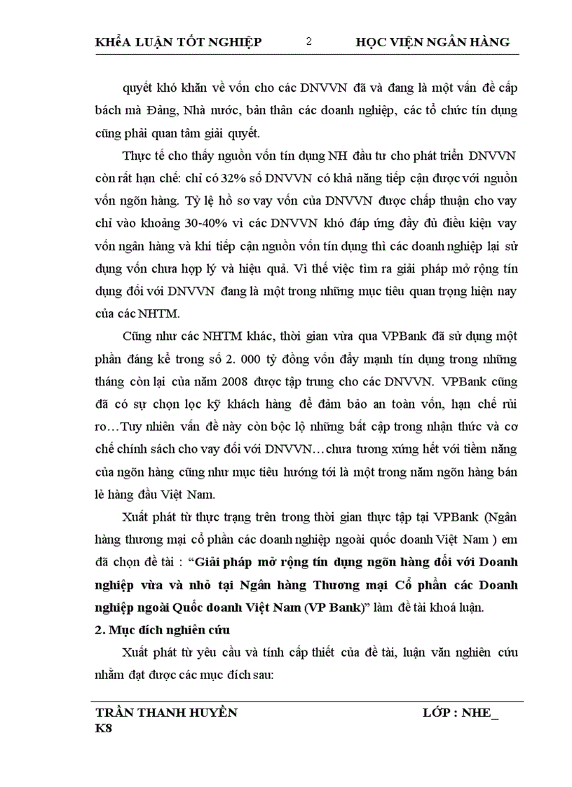 image for page Giải pháp mở rộng tín dụng ngân hàng đối với Doanh nghiệp vừa và nhỏ tại Ngân hàng Thương mại Cổ phần các Doanh nghiệp ngoài Quốc doanh Việt Nam VP Bank