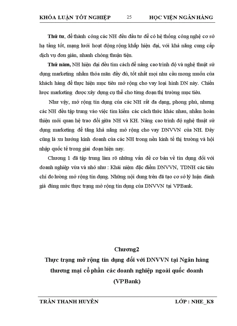 image for page Giải pháp mở rộng tín dụng ngân hàng đối với Doanh nghiệp vừa và nhỏ tại Ngân hàng Thương mại Cổ phần các Doanh nghiệp ngoài Quốc doanh Việt Nam VP Bank