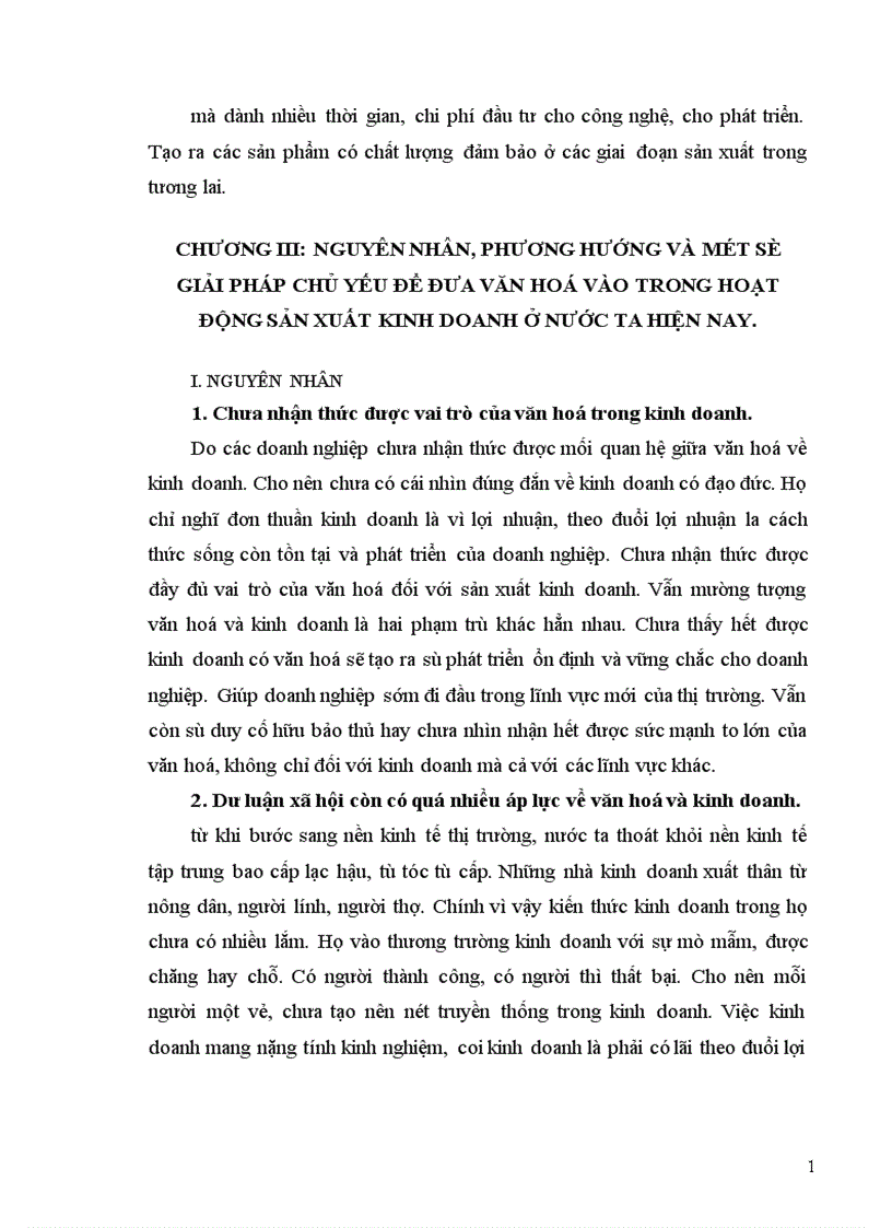 image for page Nguyên nhân phương hướng và một số giải pháp chủ yếu để đưa văn hoá vào trong hoạt động sản xuất kinh doanh ở nước ta hiện nay