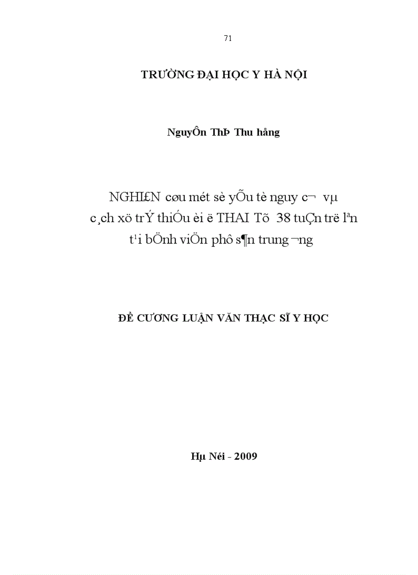 image for page Nghiên cứu một số yếu tố nguy cơ liên quan và cách xử trí thiểu ối ở thai từ trên 387 tuần trở lên tại bệnh viện Phụ sản trung ương từ tháng 2 tháng 7 năm 2009