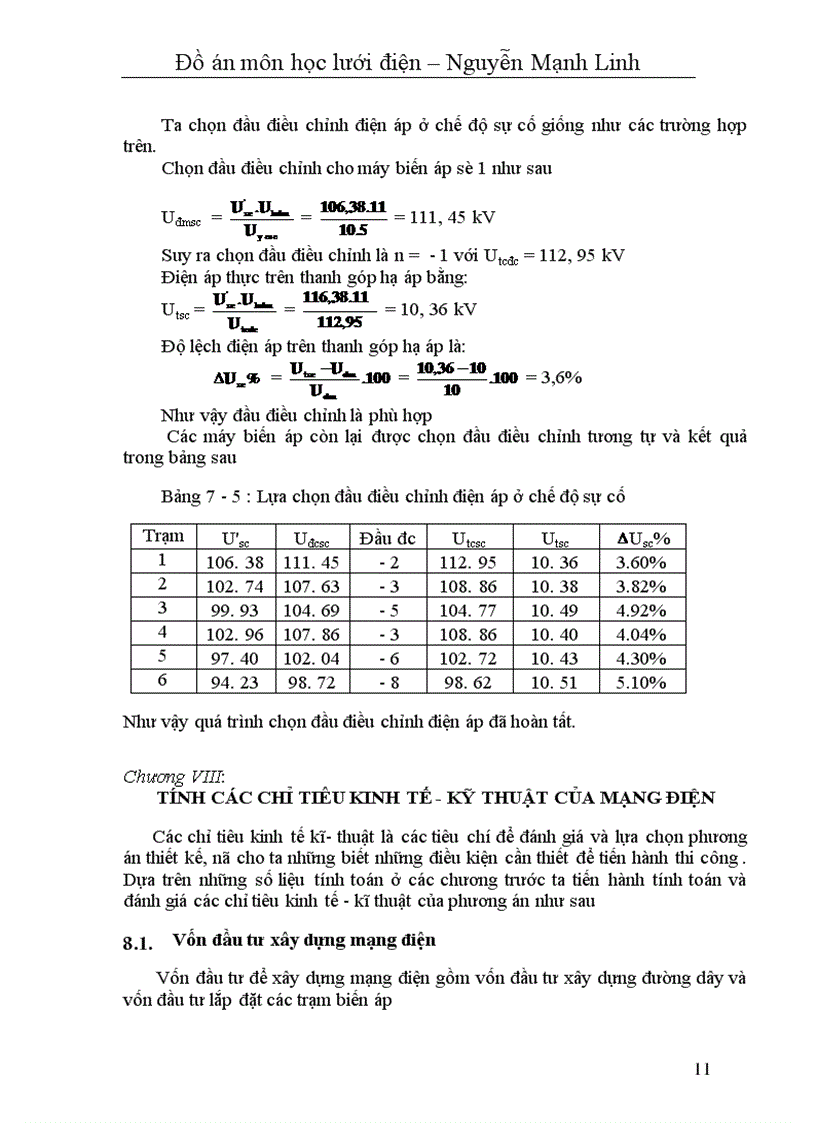 image for page Đồ án môn học lưới điện
