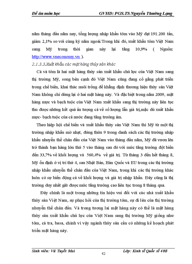 image for page Thực trạng xuất khẩu thủy sản của Việt Nam sang thị trường Mỹ