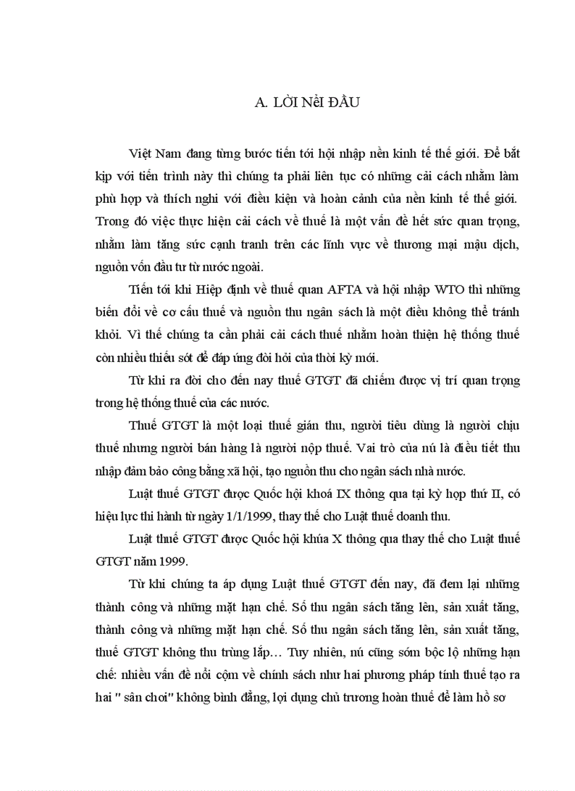 Thực trạng và vai trò luật thuế GTGT ở Việt Nam 1