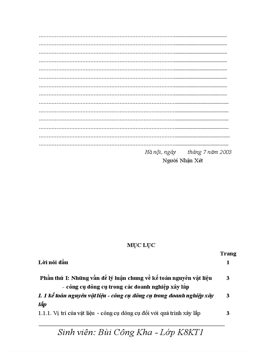 image for page Hoàn thiện kế toán nguyên vật liệu công cụ dụng cụ tại Công ty cổ phần xây dựng số 4 Thăng Long 1