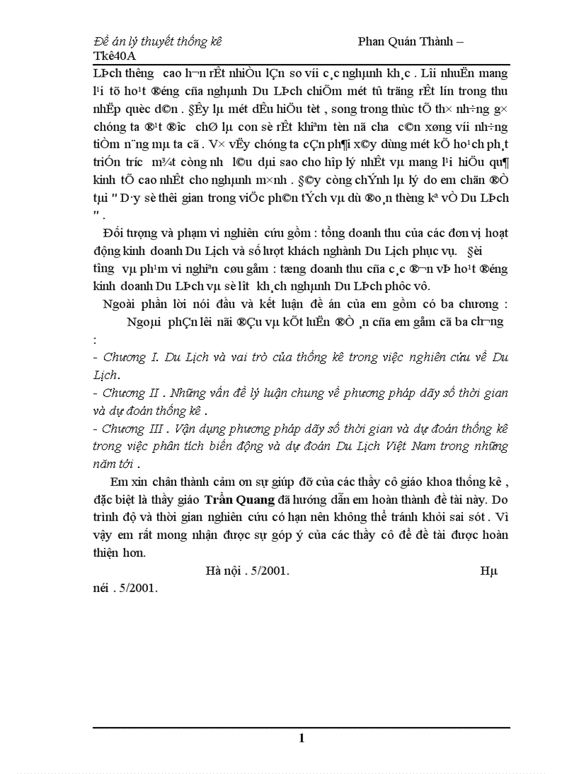 image for page Dãy số thời gian trong việc phân tích và dự đoán thống kê về Du Lịch 1