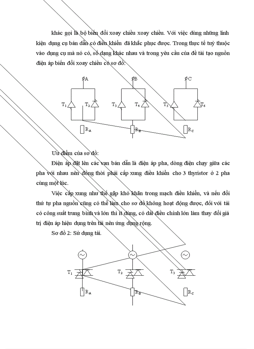 Tính toán và thiết kế bộ đbiến đổi xoay chiều xoay chiều 3 pha tạo thành nguòn áp tải điện trở đấu Y không trung tính