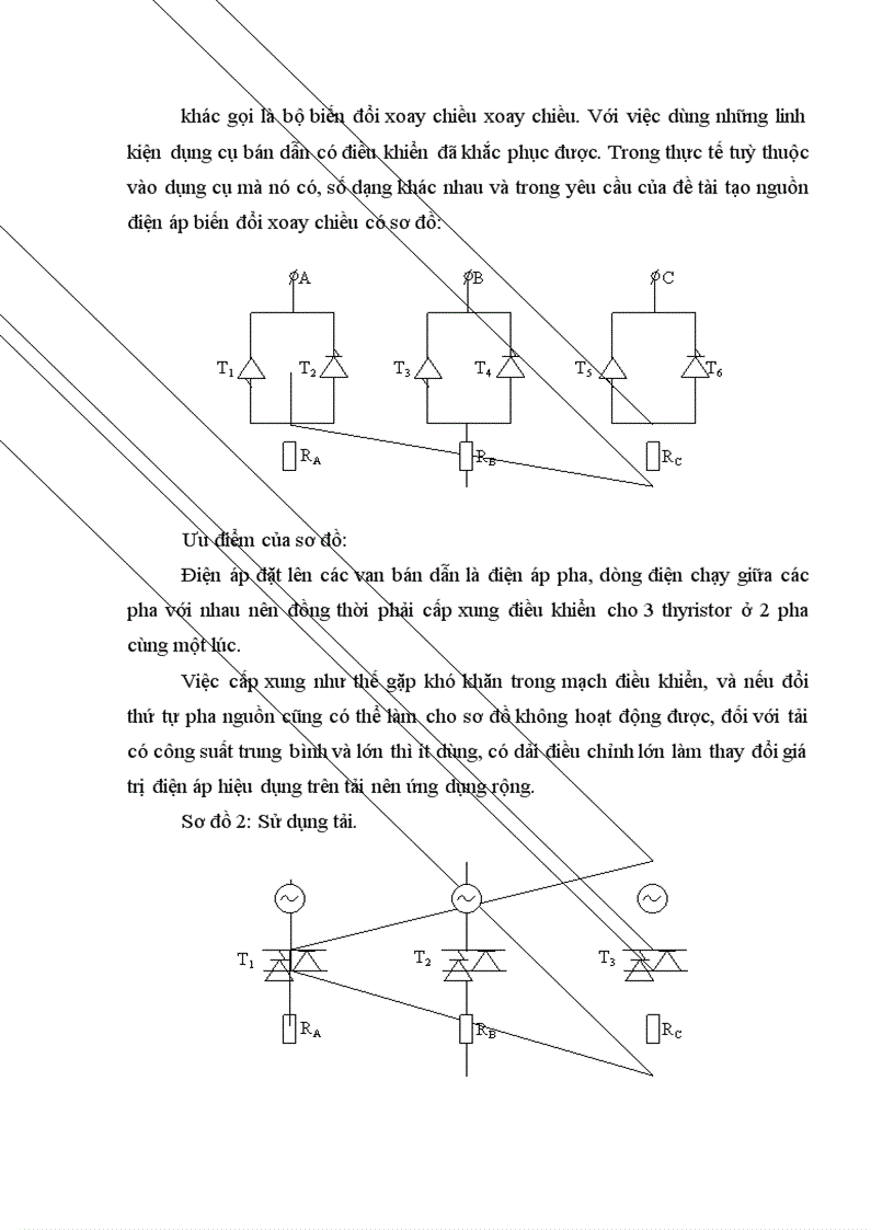 image for page Tính toán và thiết kế bộ đbiến đổi xoay chiều xoay chiều 3 pha tạo thành nguòn áp tải điện trở đấu Y không trung tính
