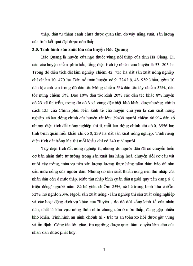 image for page Điều tra tình hình sản xuất và sử dụng lúa gạo tại xã Vô Điếm huyện Bắc Quang tỉnh hà giang khoá luận tốt nghiệp đại học Hệ đào tạo