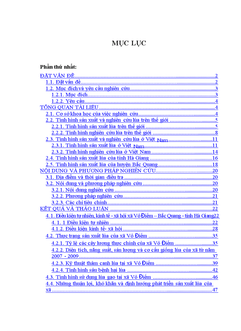 image for page Điều tra tình hình sản xuất và sử dụng lúa gạo tại xã Vô Điếm huyện Bắc Quang tỉnh hà giang khoá luận tốt nghiệp đại học Hệ đào tạo