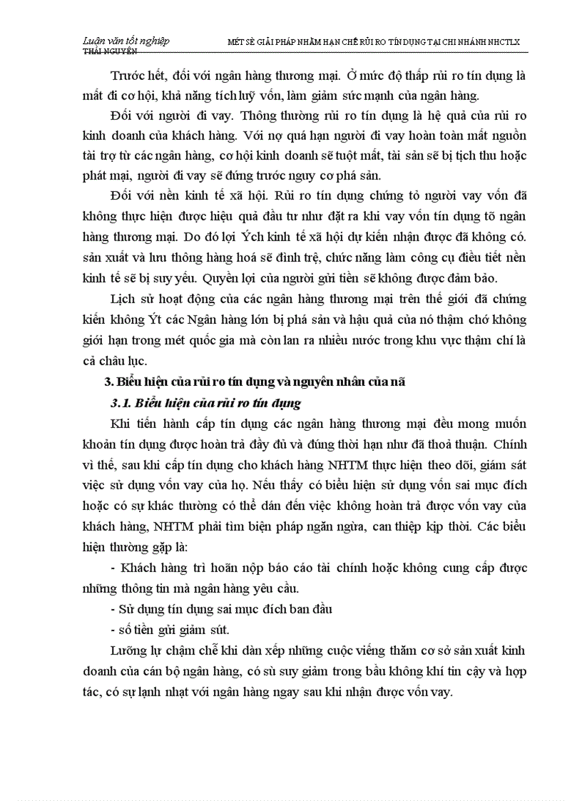 image for page Một số biện pháp nhằm hạn chế rủi ro tín dụng tại chi nhánh Ngân hàng Công thương Lưu Xá Thái Nguyên 1