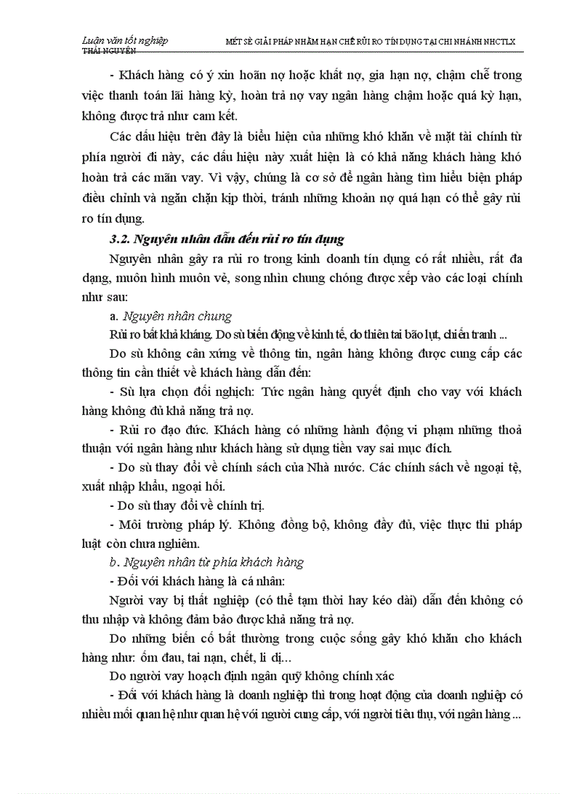 image for page Một số biện pháp nhằm hạn chế rủi ro tín dụng tại chi nhánh Ngân hàng Công thương Lưu Xá Thái Nguyên 1