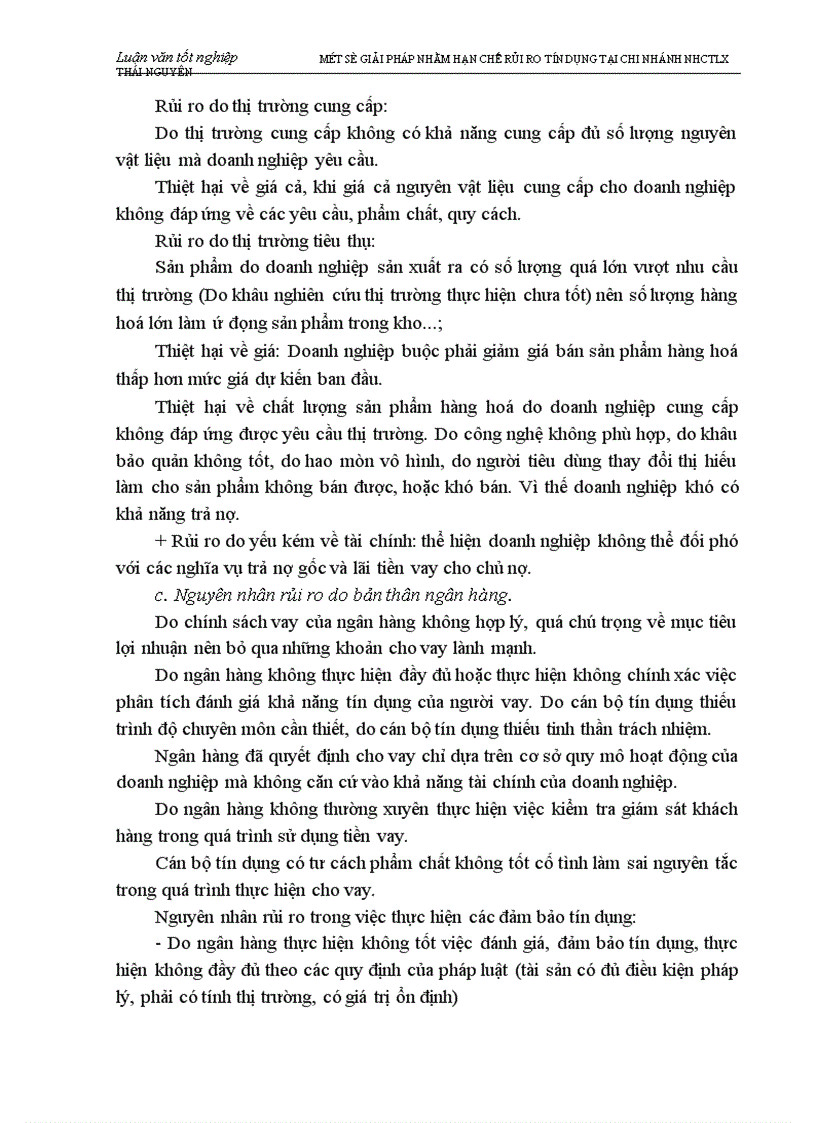 image for page Một số biện pháp nhằm hạn chế rủi ro tín dụng tại chi nhánh Ngân hàng Công thương Lưu Xá Thái Nguyên 1