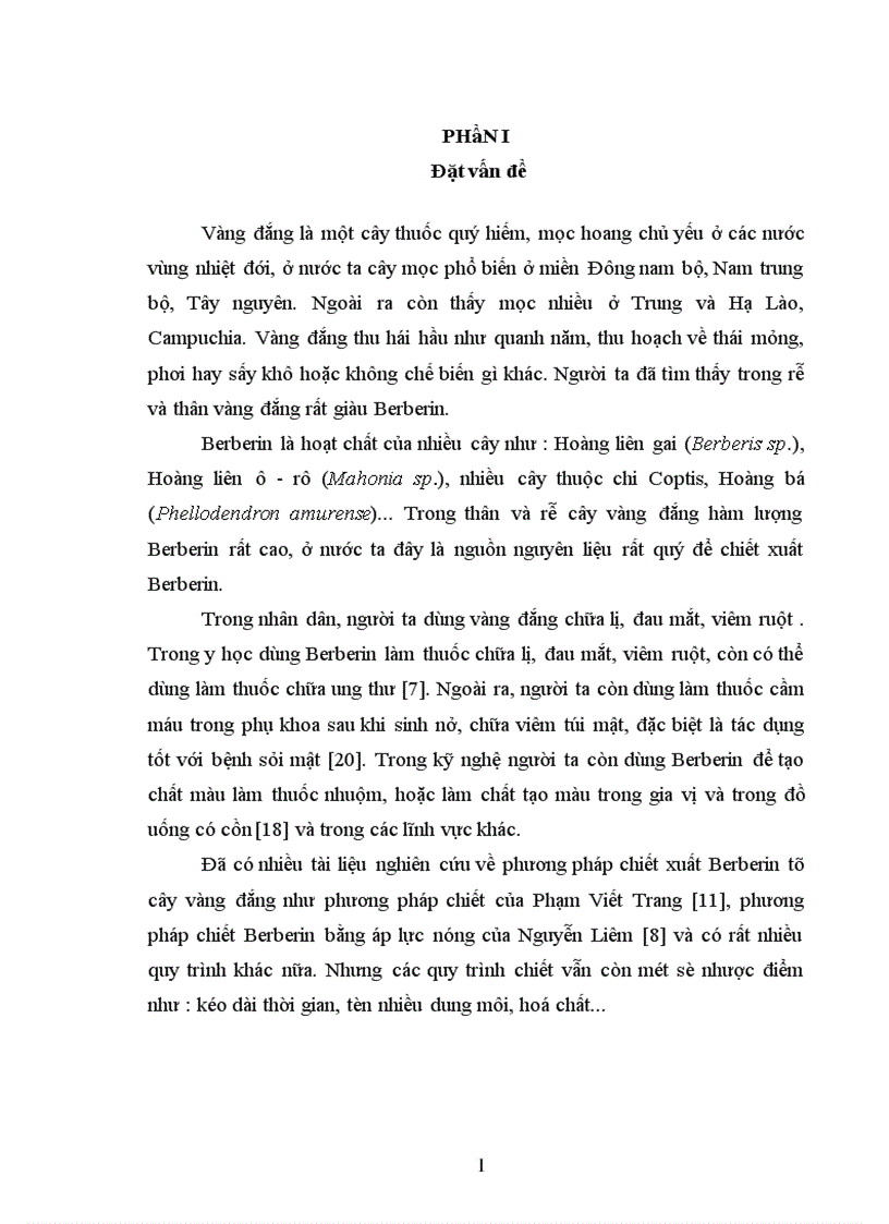 image for page Góp phần nghiên cứu phương pháp chiết xuất Berberin từ cây vàng đắng Coscinium usitatum Pierre