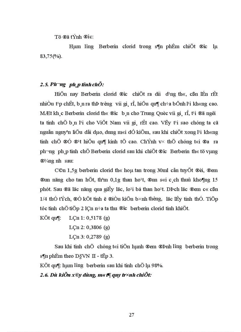 image for page Góp phần nghiên cứu phương pháp chiết xuất Berberin từ cây vàng đắng Coscinium usitatum Pierre