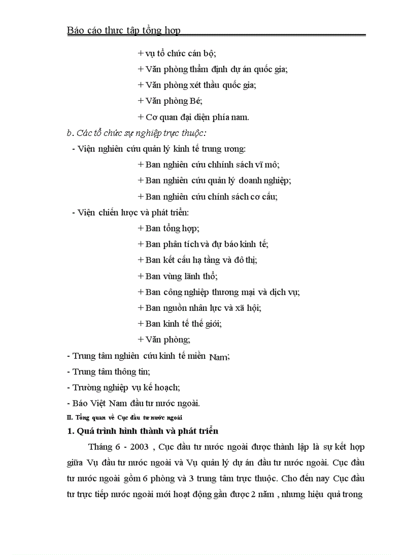 image for page Báo cáo thực tập tổng hợp tại Bộ Kế hoạch Đầu tư và Cục ĐTNN