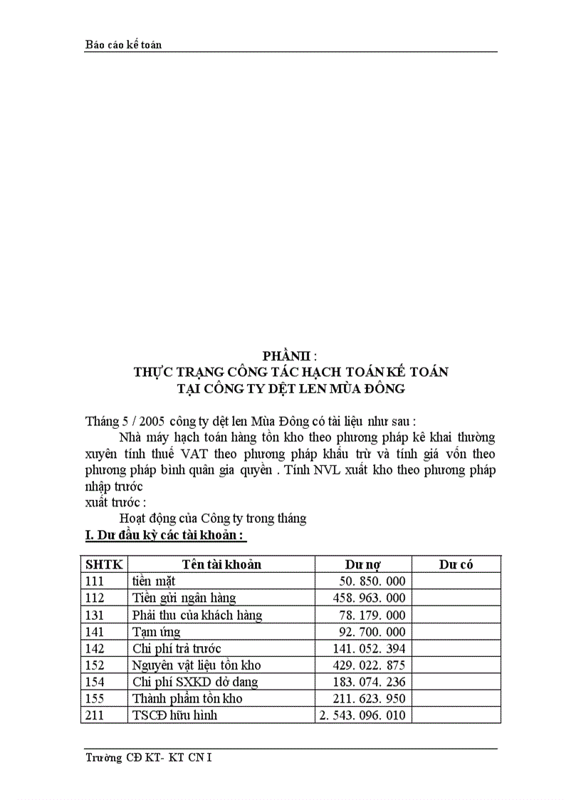 image for page Thực trạng công tác hạch toán kế toán tổng hợp tại Công ty dệt len Mùa Đông 1