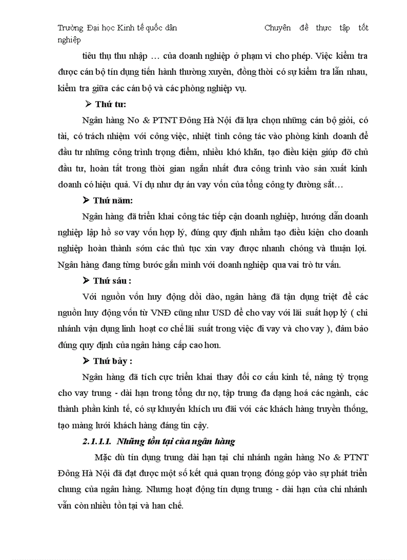 image for page Thực trạng và giải pháp đối với tín dụng trung dài hạn tại chi nhánh Ngân Hàng No PTNT Đông Hà Nội 1