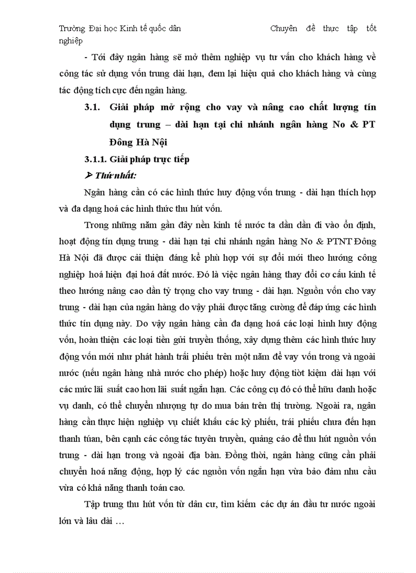 image for page Thực trạng và giải pháp đối với tín dụng trung dài hạn tại chi nhánh Ngân Hàng No PTNT Đông Hà Nội 1