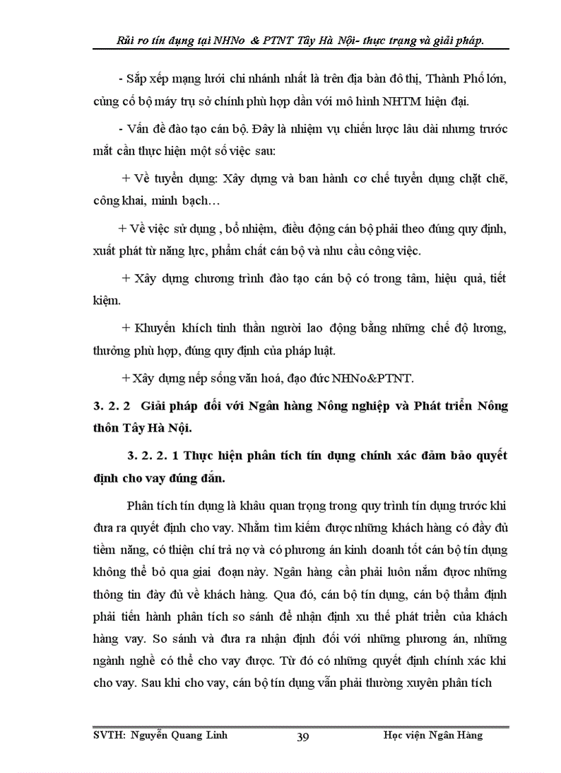 image for page Rủi ro tín dụng tại ngân hàng nông nghiệp và phát triển nông thôn Tây Hà Nội thực trạng và giải pháp 1