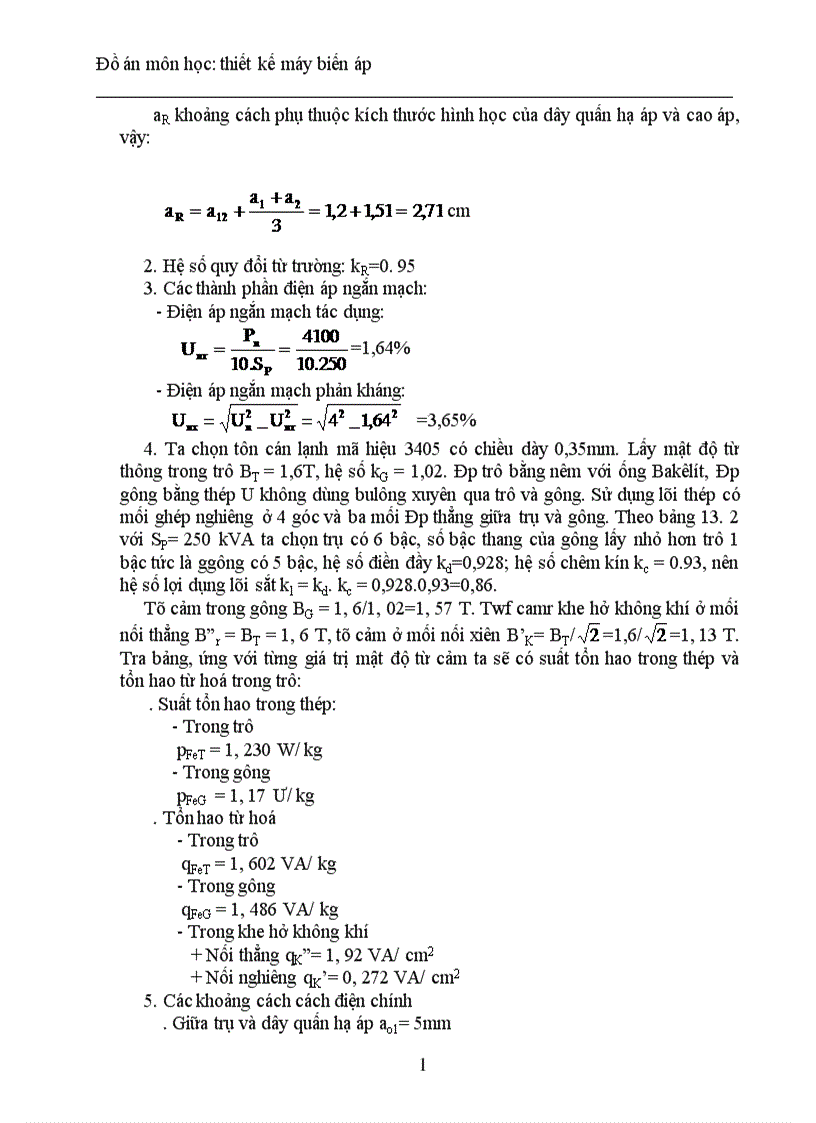 image for page Thiết kế máy biến áp điện lực ngâm dầu