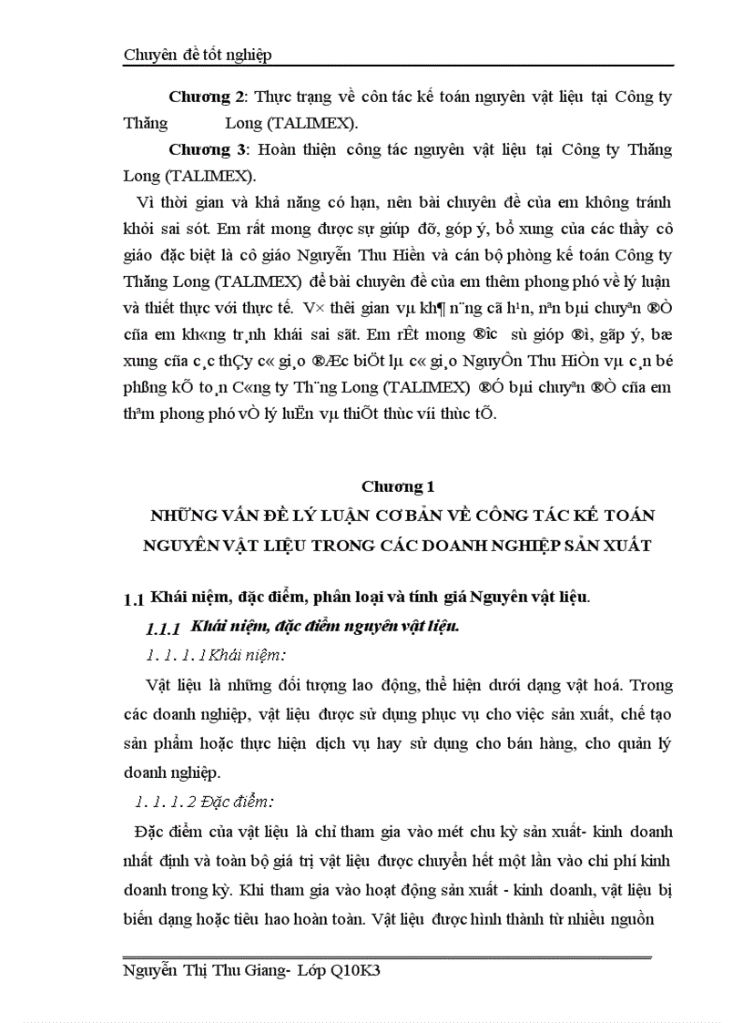 image for page Hoàn thiện công tác kế toán nguyên vật liệu tại Công ty Thăng Long TALIMEX 1