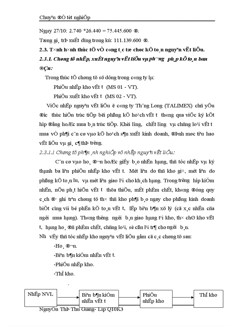image for page Hoàn thiện công tác kế toán nguyên vật liệu tại Công ty Thăng Long TALIMEX 1