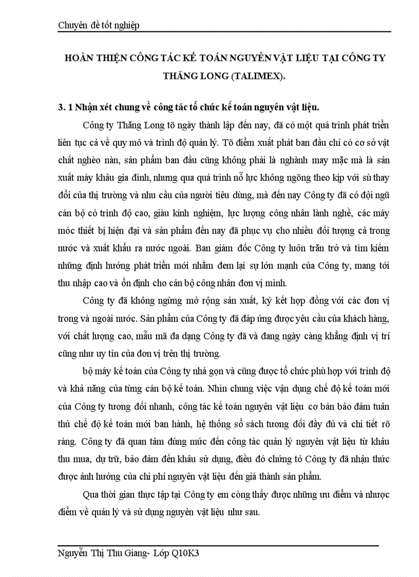 image for page Hoàn thiện công tác kế toán nguyên vật liệu tại Công ty Thăng Long TALIMEX 1