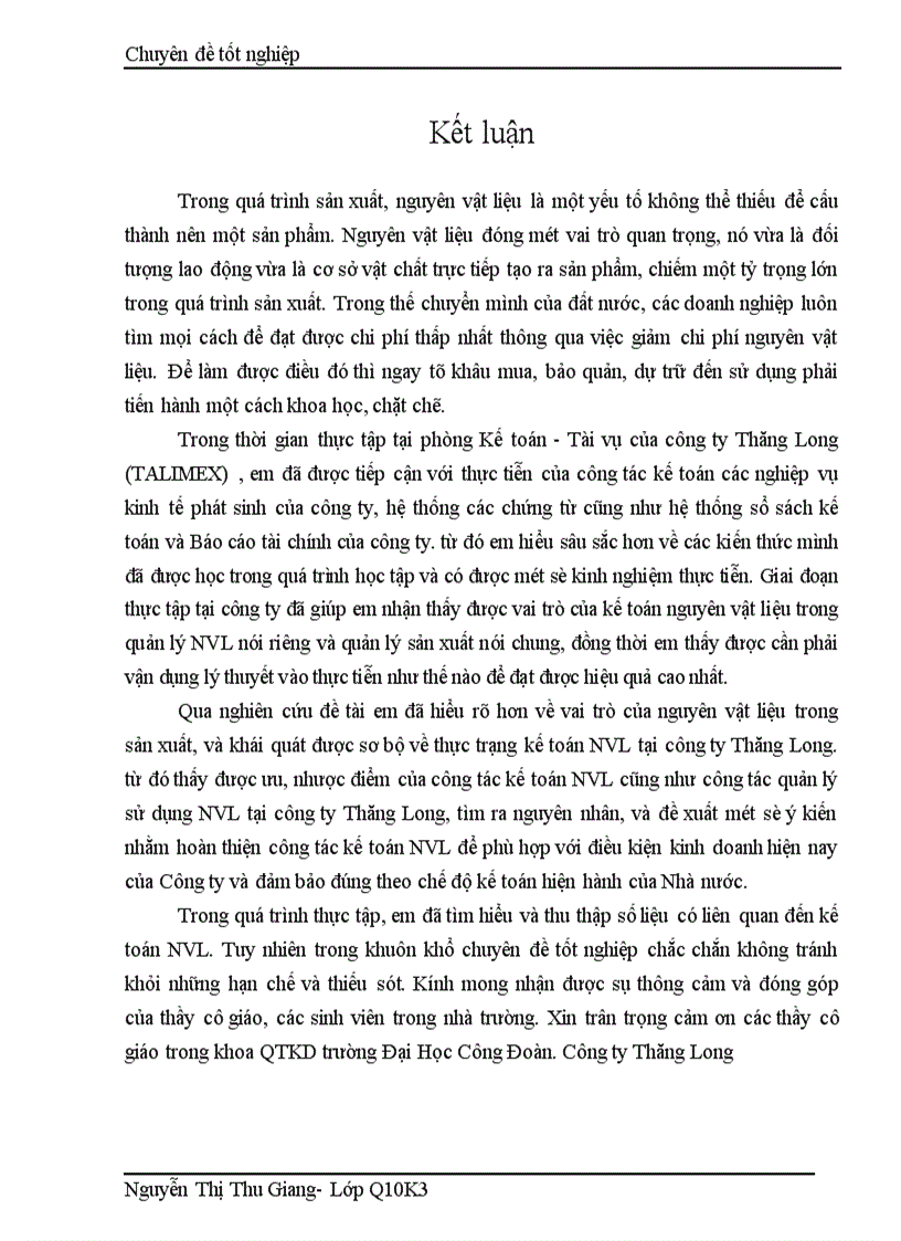 image for page Hoàn thiện công tác kế toán nguyên vật liệu tại Công ty Thăng Long TALIMEX 1