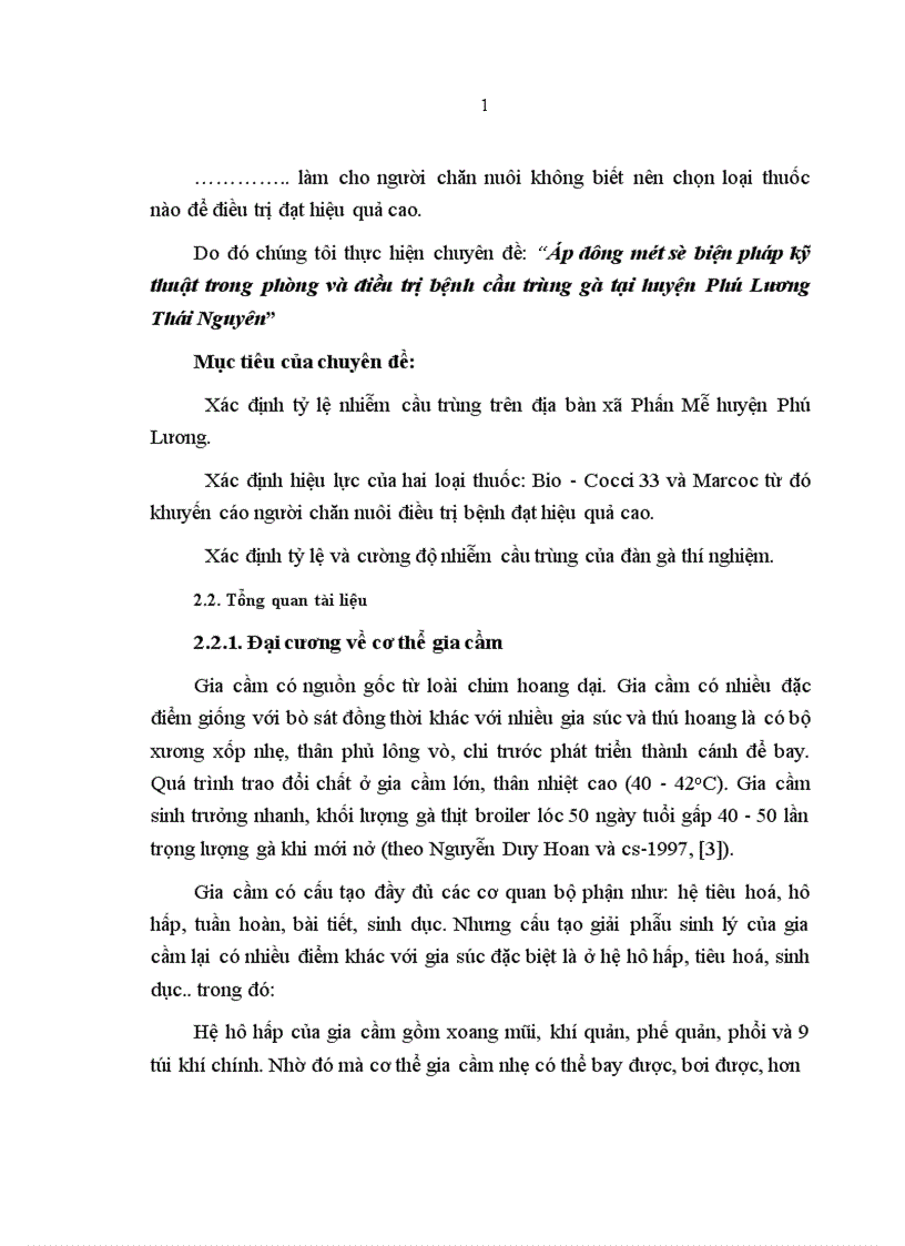 image for page Áp dụng một số biện pháp kỹ thuật trong phòng và điều trị bệnh cầu trùng gà tại huyện Phú Lương Thái Nguyên