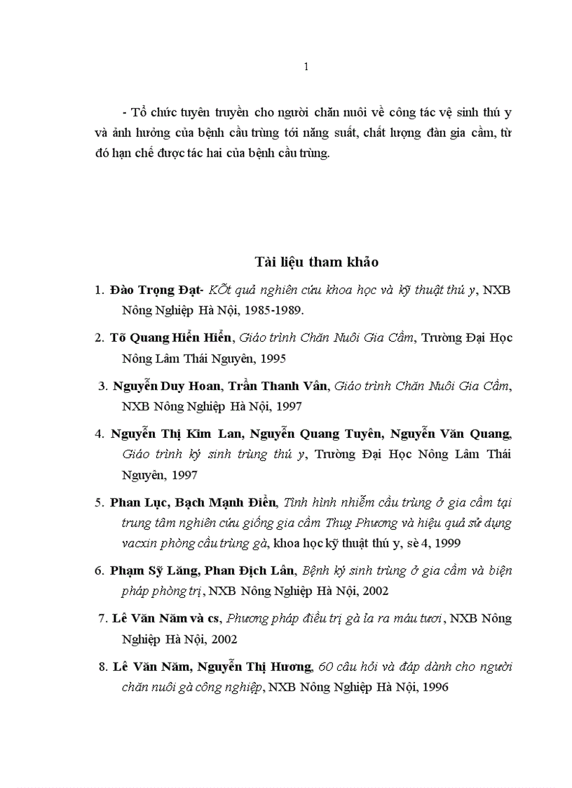 image for page Áp dụng một số biện pháp kỹ thuật trong phòng và điều trị bệnh cầu trùng gà tại huyện Phú Lương Thái Nguyên