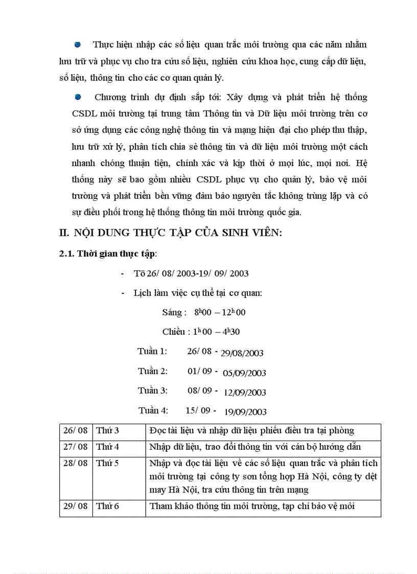 image for page Báo cáo thực tập tổng hợp của Phòng Cơ Sở Dữ Liệu Cục Bảo Vệ Môi Trường