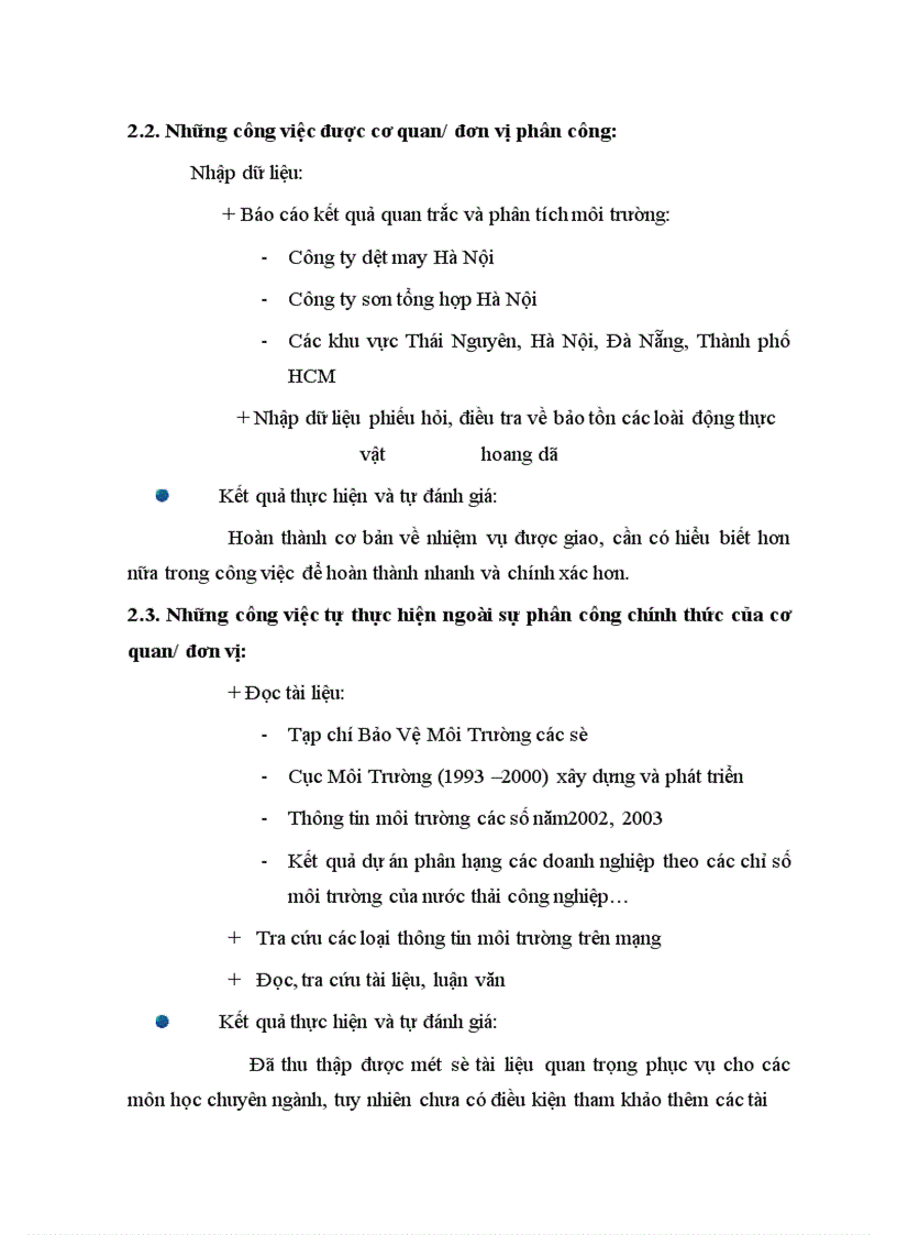 image for page Báo cáo thực tập tổng hợp của Phòng Cơ Sở Dữ Liệu Cục Bảo Vệ Môi Trường