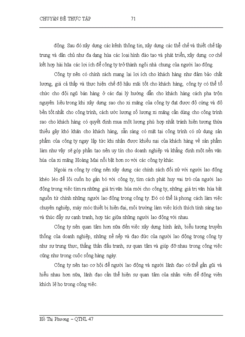 image for page Hoàn thiện công tác tạo động lực cho người lao động tại Công ty cổ phần xi măng Hoàng Mai