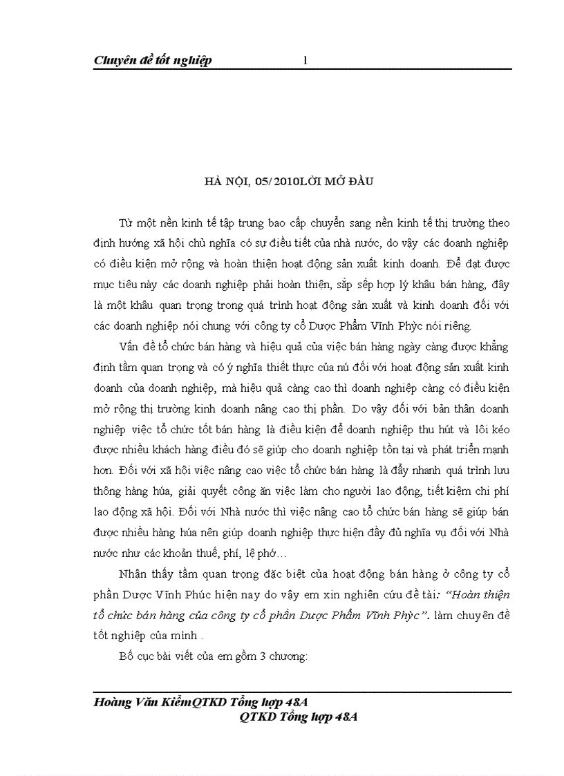 image for page Hoàn thiện tổ chức bán hàng của công ty cổ phần Dược Phẩm Vĩnh Phúc 1