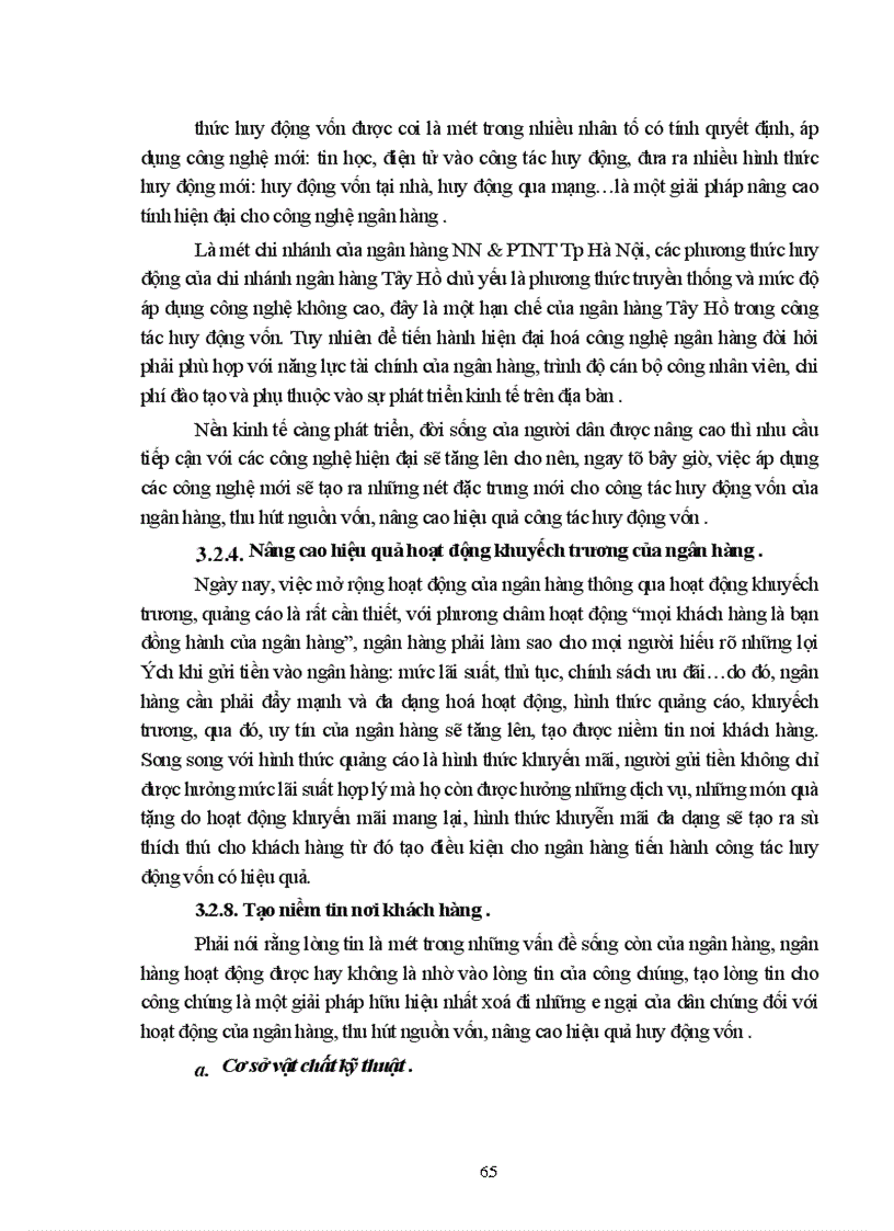 image for page Một số giải pháp nâng cao hiệu quả huy động vốn tại NHNo PTNT Tây Hồ