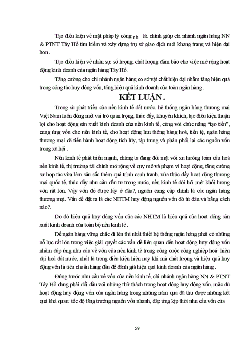 image for page Một số giải pháp nâng cao hiệu quả huy động vốn tại NHNo PTNT Tây Hồ