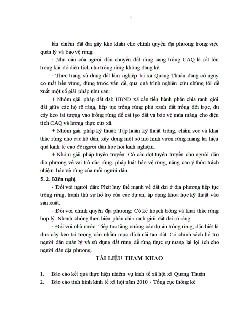 image for page Đánh giá thực trạng và đề xuất một số giải pháp sử dụng đất lâm nghiệp bền vững tại xã Quang Thuận Bạch Thông Bắc Kạn