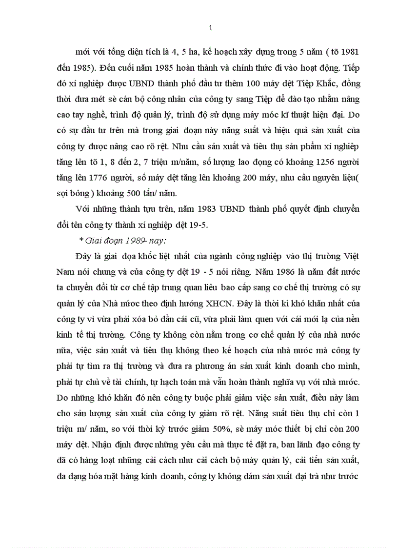 image for page Báo cáo thực tập tổng hợp tại Công ty Dệt 19 5 Hà Nội