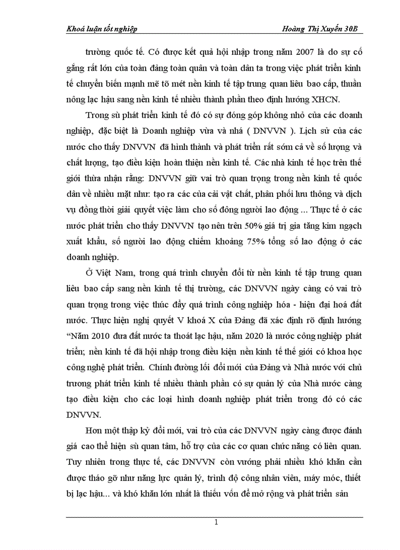 image for page Giải pháp mở rộng tín dụng đối với DNVVN tại Ngân hàng Nông nghiệp và phát triển nông thôn Khu công nghiệp Hoà xá tỉnh Nam Định 1