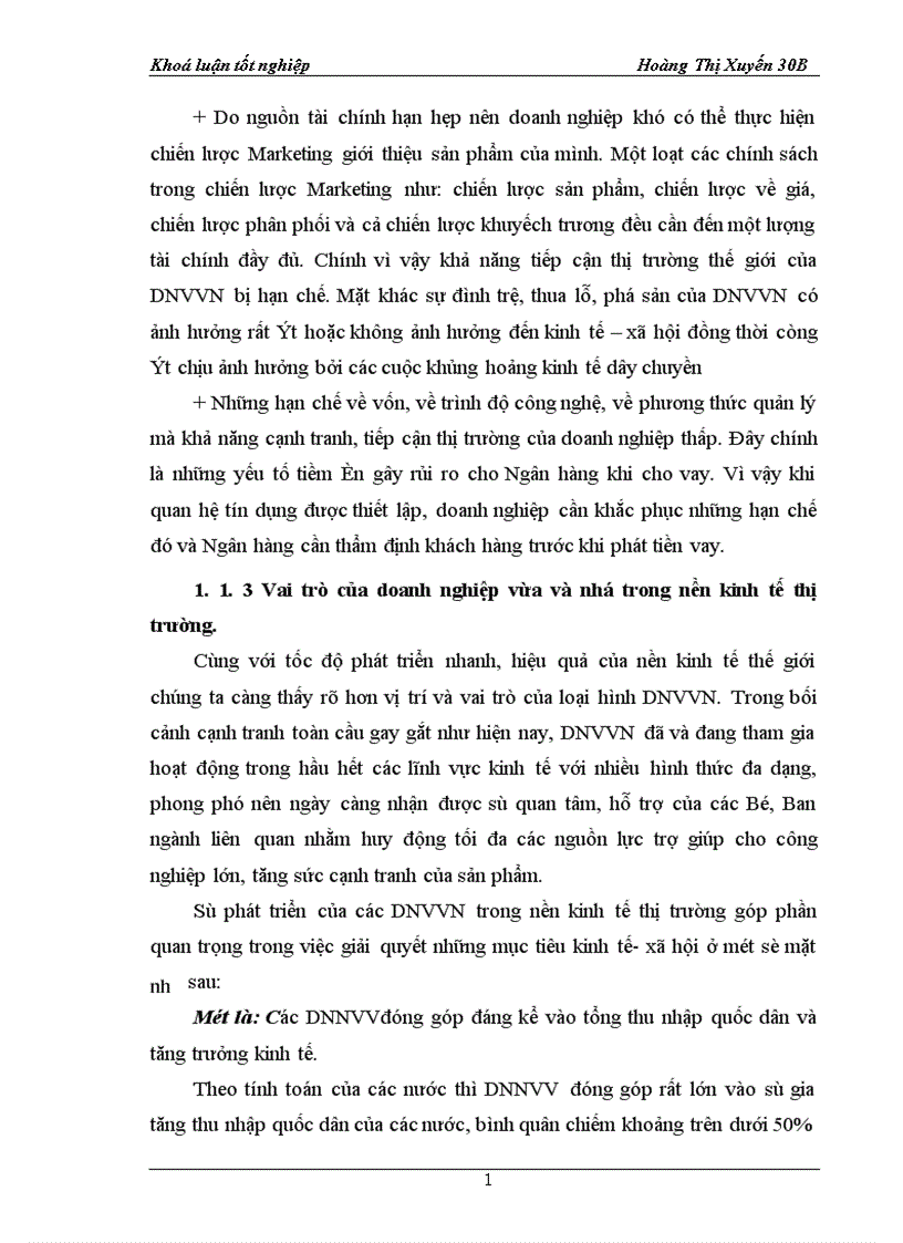 image for page Giải pháp mở rộng tín dụng đối với DNVVN tại Ngân hàng Nông nghiệp và phát triển nông thôn Khu công nghiệp Hoà xá tỉnh Nam Định 1