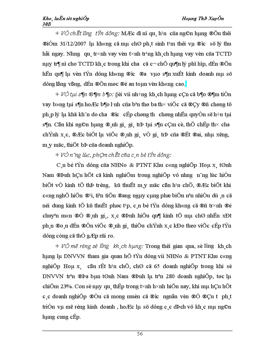 image for page Giải pháp mở rộng tín dụng đối với DNVVN tại Ngân hàng Nông nghiệp và phát triển nông thôn Khu công nghiệp Hoà xá tỉnh Nam Định 1