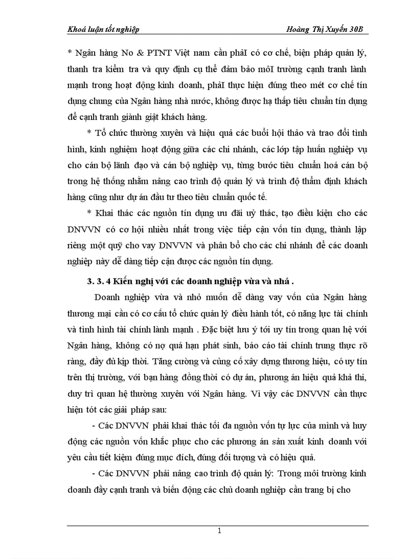 image for page Giải pháp mở rộng tín dụng đối với DNVVN tại Ngân hàng Nông nghiệp và phát triển nông thôn Khu công nghiệp Hoà xá tỉnh Nam Định 1